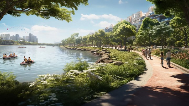Vizualizace umělého Long Islandu