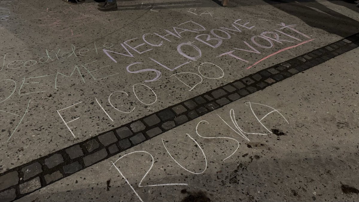 Křídové protesty v Bratislavě před oslavami 17. listopadu