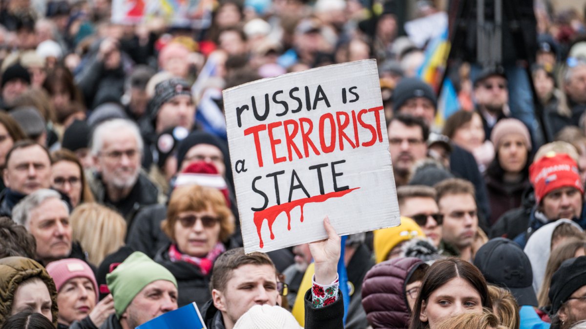 Na Staromáku probíhá demonstrace Společně za Ukrajinu. (21.2.2026)